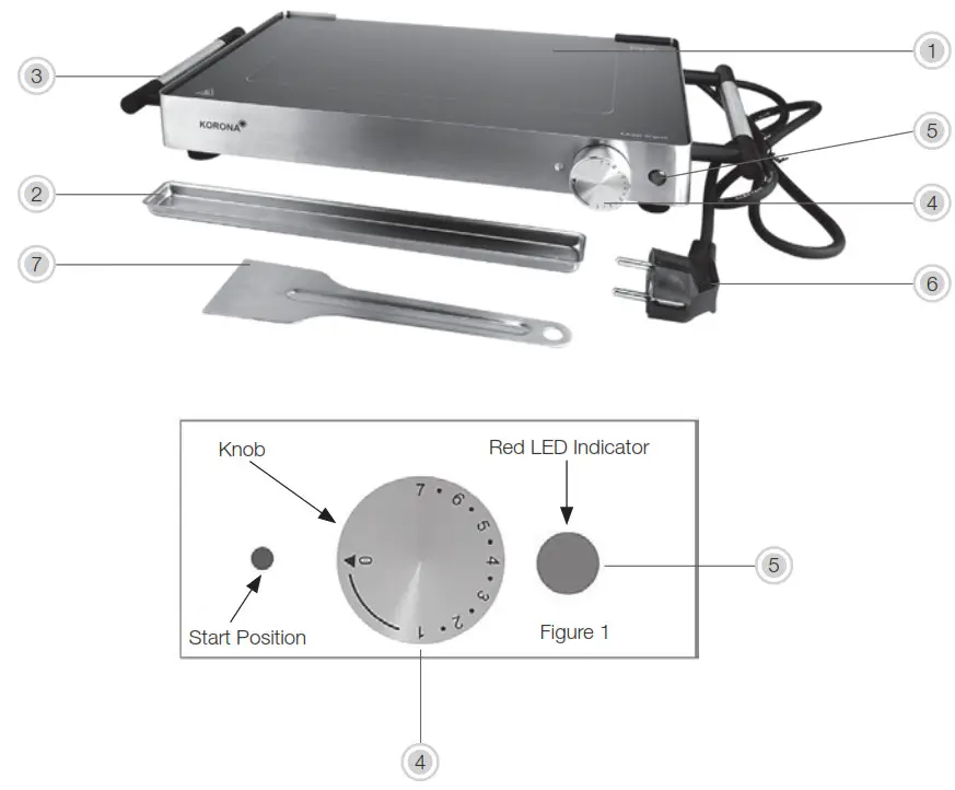 KORONA 46100 Glass Grill - 1
