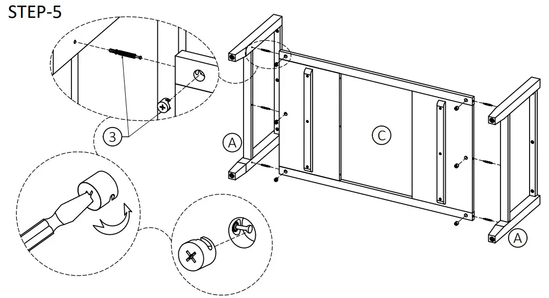 Cypress Hills AXCRGREY03 Greystone Coffee Table --Step 4