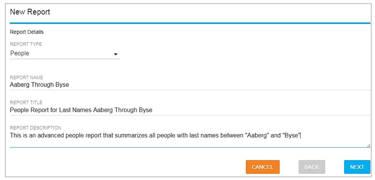 Example People Report