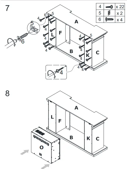 SEI FURNITURE HD064840 Henstinger 54.75 in Freestanding Wooden Electric - 10