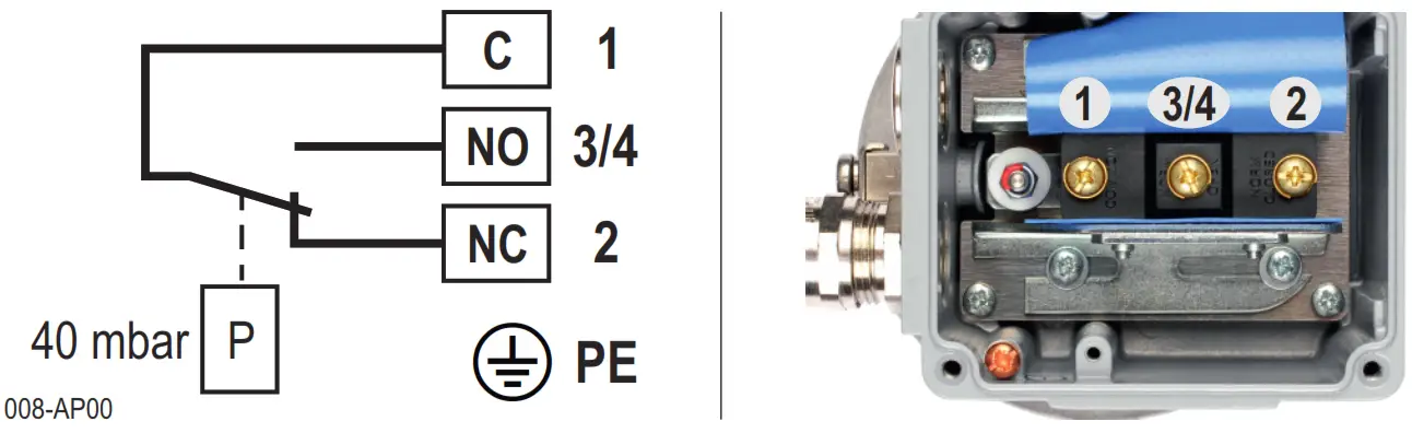 MOLLET MSD A Silo Pressure Detector - Circuit diagram