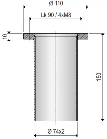 MOLLET MSD A Silo Pressure Detector - Flange socket