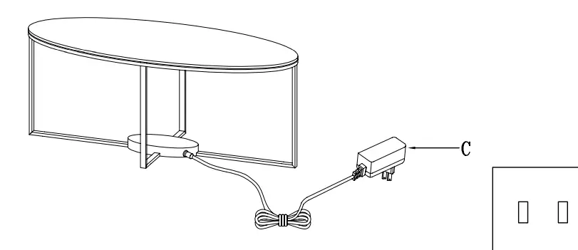 ARTCRAFT AD32011 Tavola 40 Inch Black Oval Glass Coffee Table - Fig1