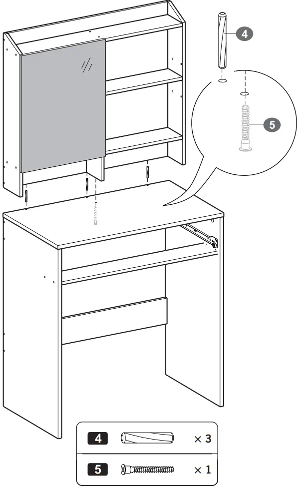 VASAGLE RDT118 Dressing Table - fig 24