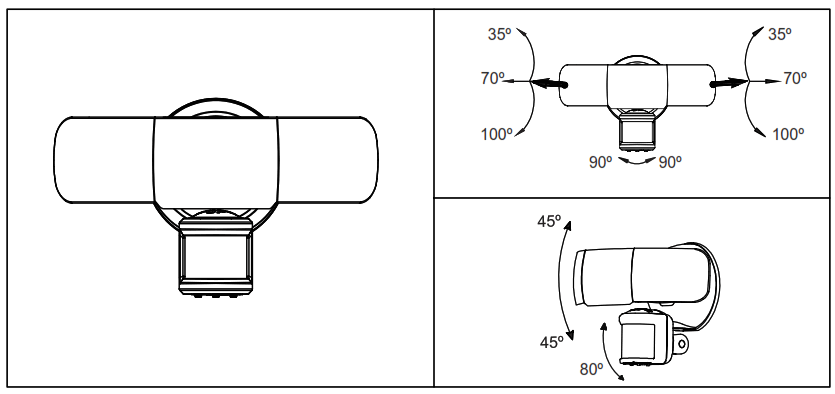 home zone MK SC0108 Triple Head LED Motion Sensor Security Light - Lamp