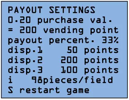 ELAUT Mistral Vending Crane - Payout settings