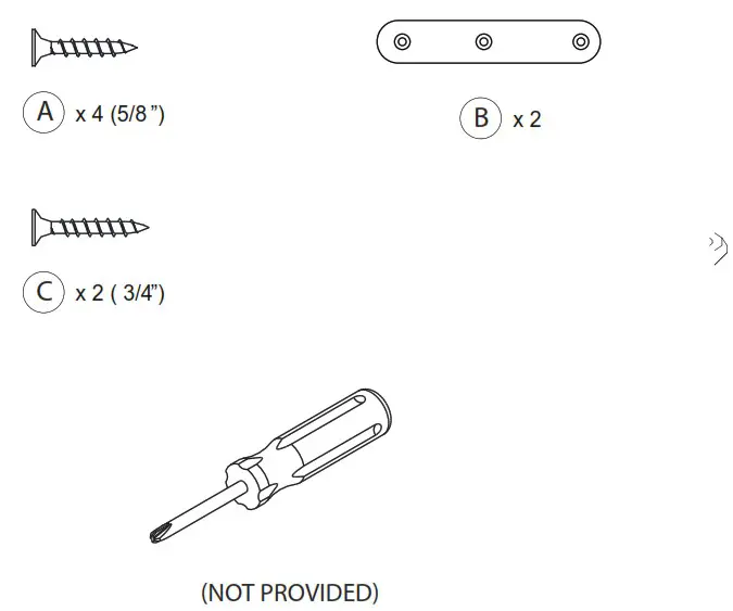 evolur 851 Changing Tray - HARDWARE AND TOOL DIAGRAM 1