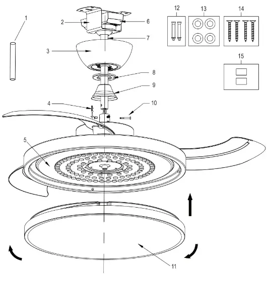 sygonix 2472505 Smart Ceiling Fan - tighten2