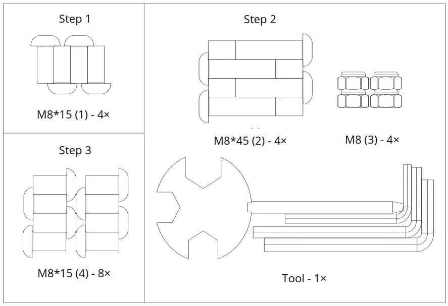 STORMRED WING Rowing Weight Machines - Parts list 1