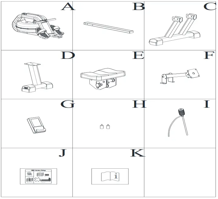 STORMRED WING Rowing Weight Machines - Parts list