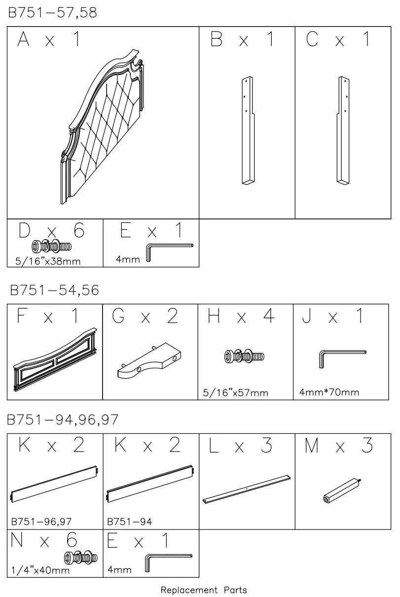 ASHLEY B751 54 Lodenbay Queen Panel Bed-