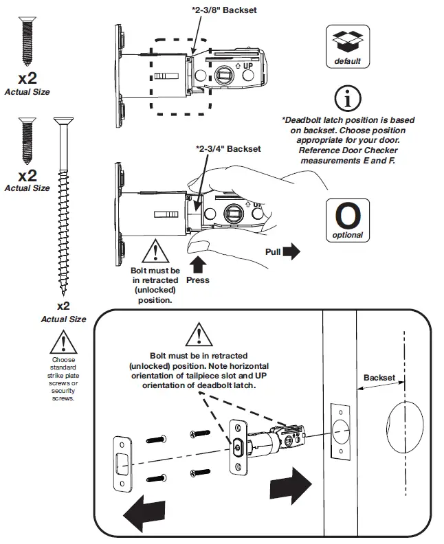 Yale Assure Lock Keypad Deadbolt YRD216 Installing Latch & Strike Plate