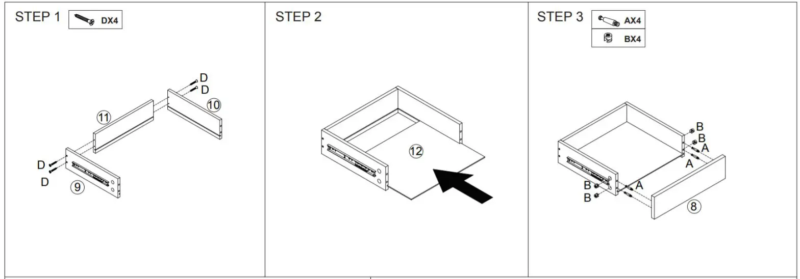Kmart 42942474 Desk 1 Drawer White-STEP 1