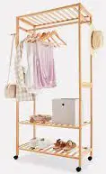 Kmart Bamboo Garment Rack with Wheels