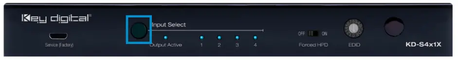 Key digital KD-S2x1X HDMI Switcher-Input Select button