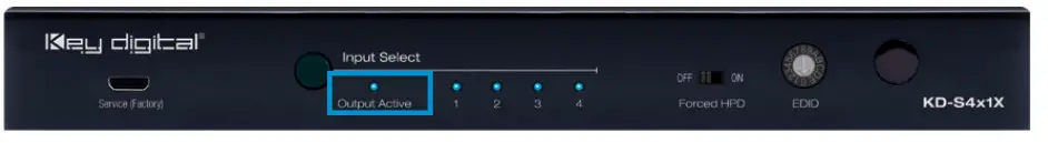 Key digital KD-S2x1X HDMI Switcher-Output Active LED