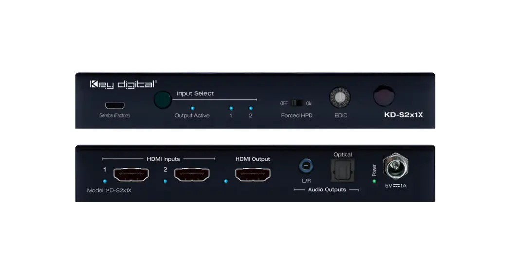 Key Digital Kd-s2x1x Hdmi Switcher With De Embedded Analog Instruction Manual