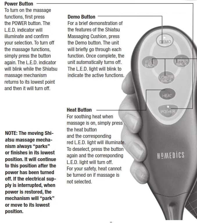SBM-200H Shiatsu Massaging Cushion with Heat - Moving Massage Mechanism