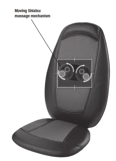 SBM-200H Shiatsu Massaging Cushion with Heat - Moving Shiatsu massage mechanism