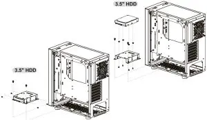 thermaltake H200 TG RGB Mid Tower Case -3.5 HDD Installation