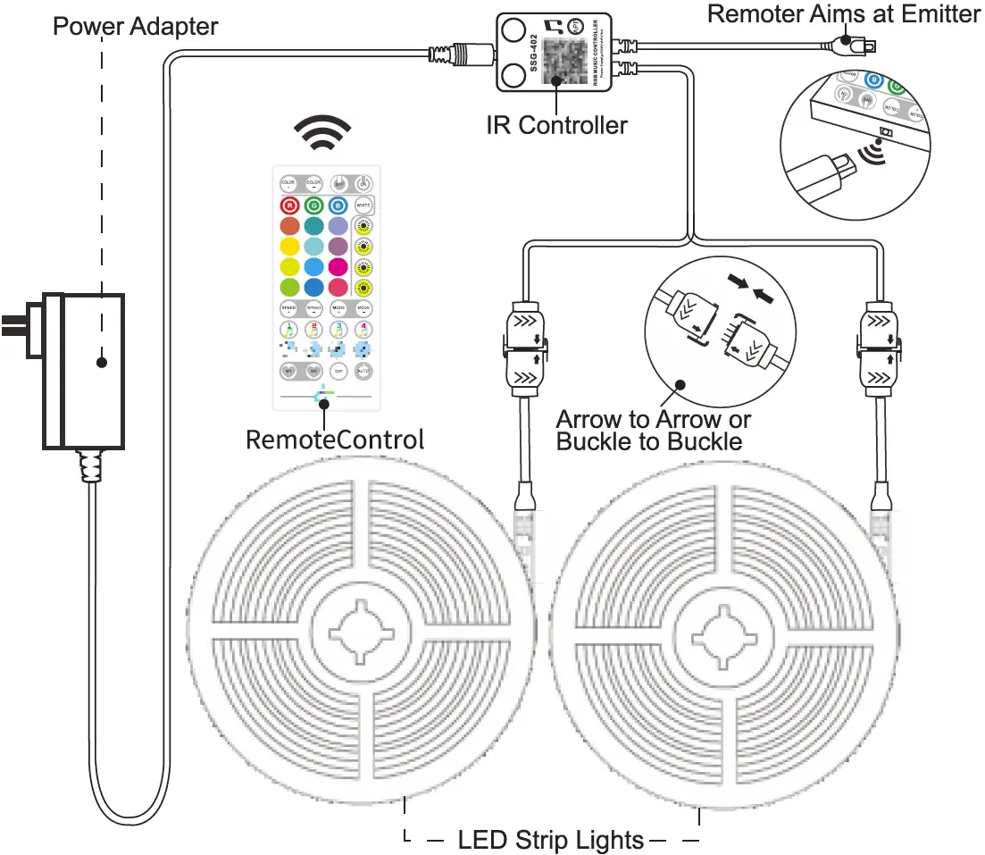 Connect Two Sets of Light Strips