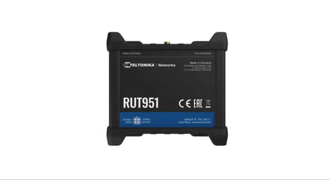 Teltonika Rut951 Compact Industrial 4g (lte) Router User Guide Teltonika Rut951 Compact Industrial 4g (lte) Router User Guide