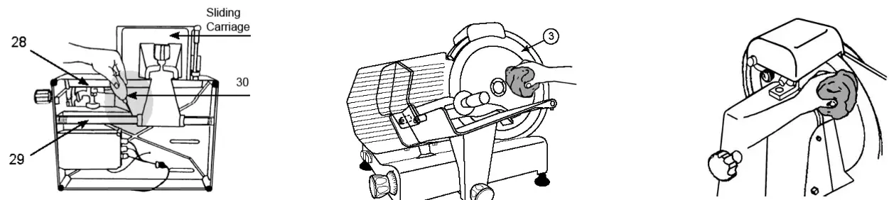 H Koenig MSX250 Meat Slicer - lubricate