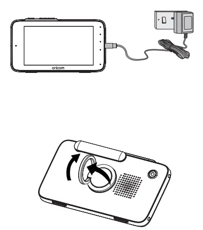 oricom OBH36T 5 Inch Smart HD Touchscreen Nursery Pal Premium Baby Monitor - Connecting the Power Supply