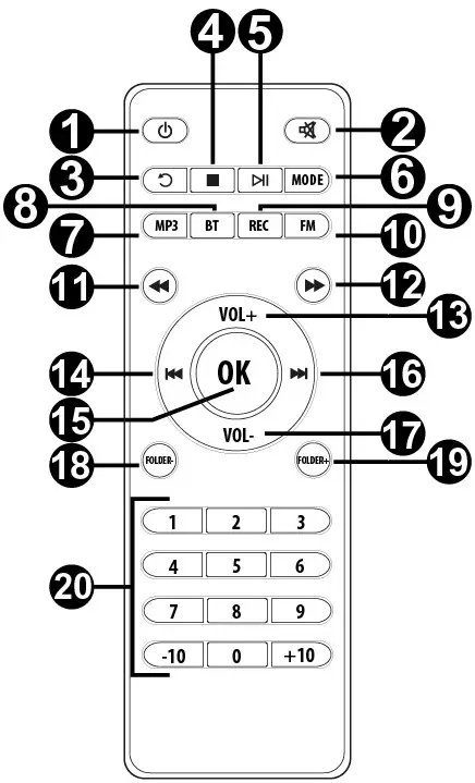 VONYX ST016 Personal PA Wireless System - REMOTE CONTROL