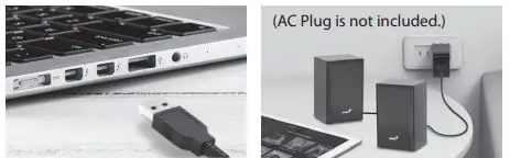 Genius SP-HF380BT Bluetooth Speakers User Guide - USB Powered