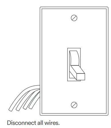 Lumary Smart Wi-Fi Dimmer Switch User Guide - Disconnect all wires