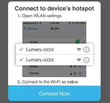 Lumary Smart Wi-Fi Dimmer Switch User Guide - Follow the instructions to choose the device from your Wi-Fi list.