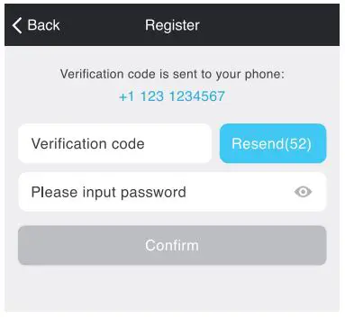 Lumary Smart Wi-Fi Dimmer Switch User Guide - Enter the verification code and create a password