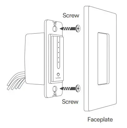 Lumary Smart Wi-Fi Dimmer Switch User Guide - Use screws to secure TAP into your Wall
