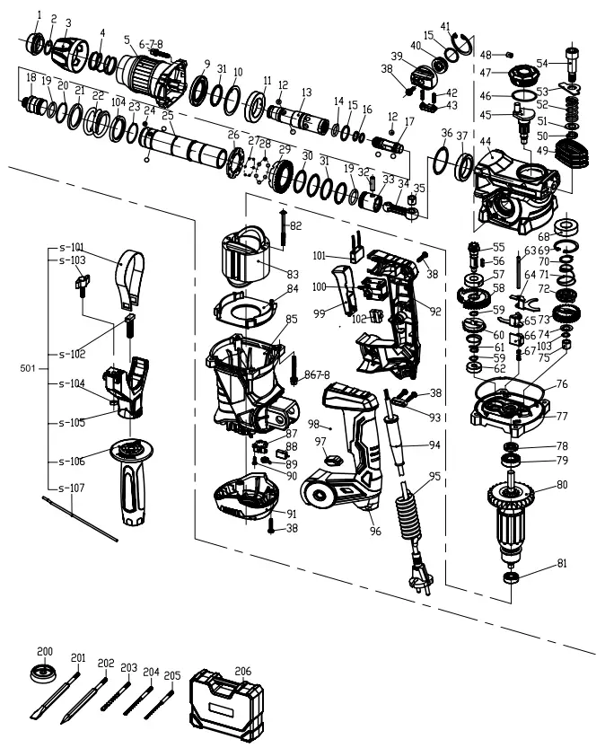 scheppach DH1300PLUS Hammer Drill - 3