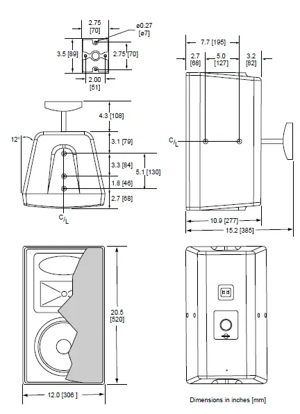 JBL-Professional-C29AV-1 2-Way-Premium-8-Inch-Indoor-Outoor-Monitor-Speaker-fig-3