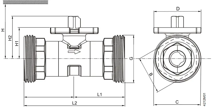 SIEMENS VAG61 2-port ball valve, externally threaded 4A