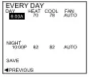 BARD THERMOSTAT Menu Driven Display 1120-44 9