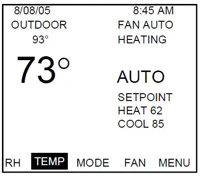 BARD THERMOSTAT Menu Driven Display 1120-445 1