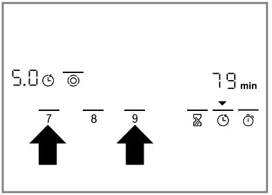 Setting the cooking time 
