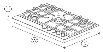 FISHER PAYKEL CG305DLPX1N Gas on Steel Cooktop - DIMENSIONS