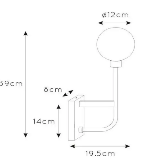 LUCIDE 30266-01-30 Berend Wall Light Bathroom 1