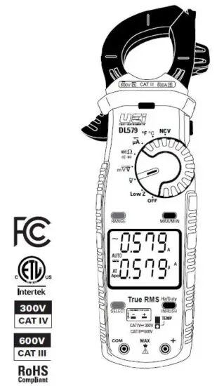 UEi TEST iNSTRUMENT DL579 Digital HVAC Clamp Meter