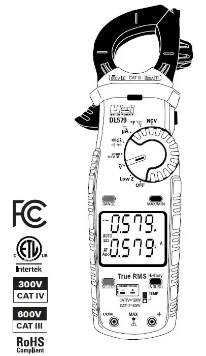 Uei Test Instrument Dl579 Digital Hvac Clamp Meter Instruction Manual Uei Test Instrument Dl579 Digital Hvac Clamp Meter Instruction Manual