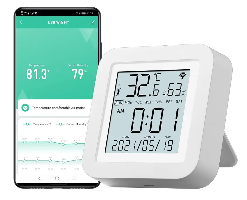 Haozee-WiFi-Temperature-and-Humidity-Sensor-Tuya-Smart-Hygrometer-Thermometer