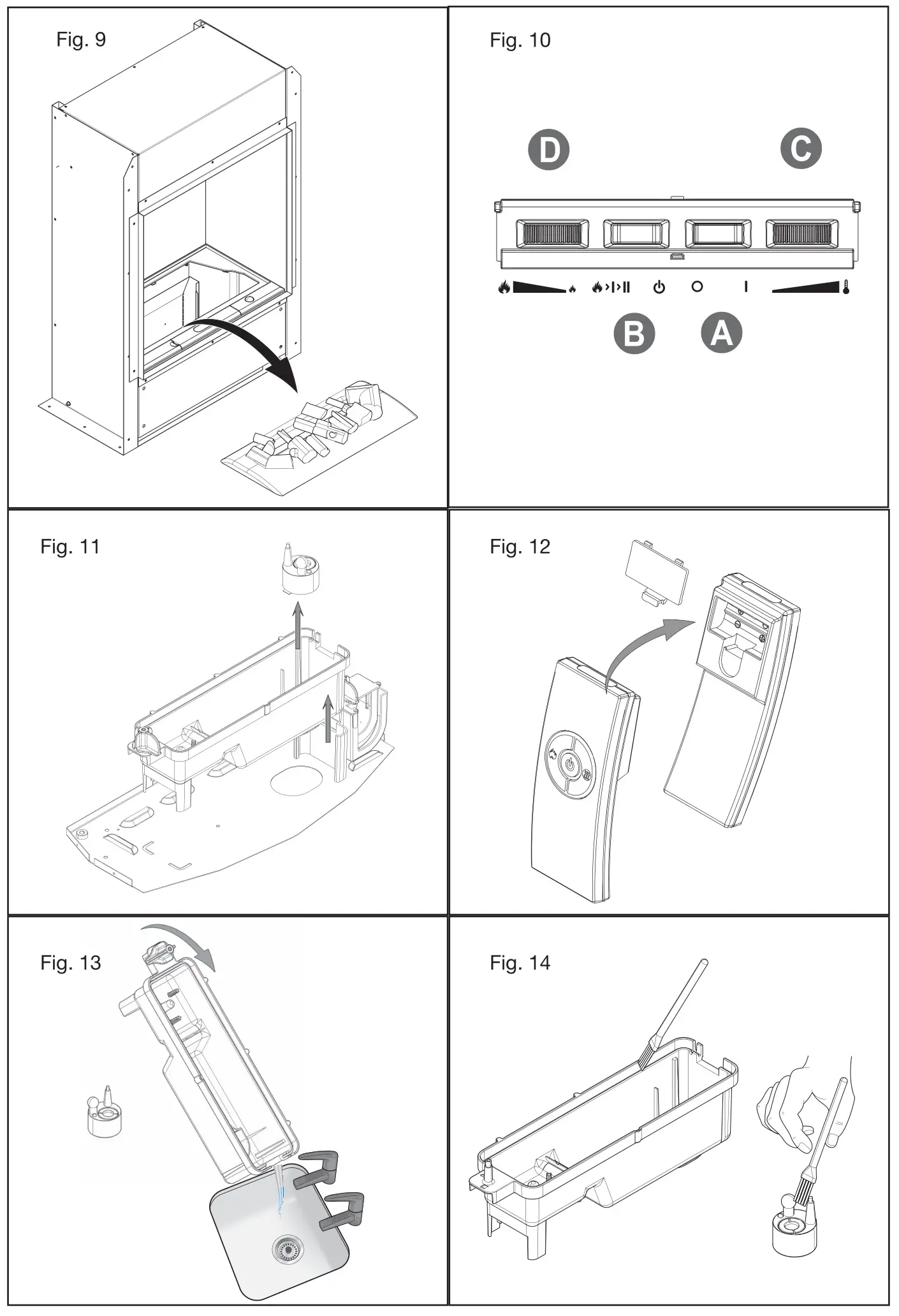 DC Dimplex Chassis Electric Fire Burner - Fig9-fig14