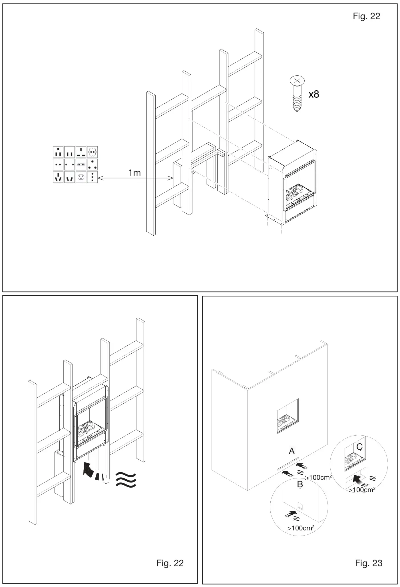 DC Dimplex Chassis Electric Fire Burner - fig22-fig23