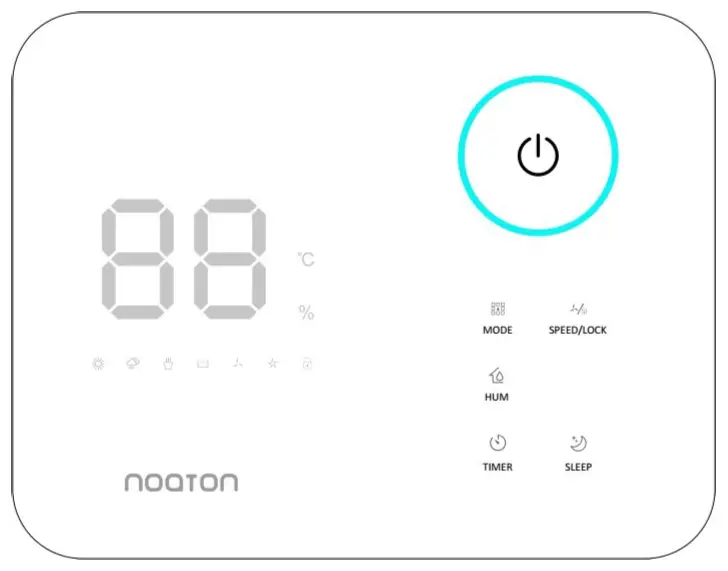 noaton DF 4114 Air Dehumidifier - Control panel