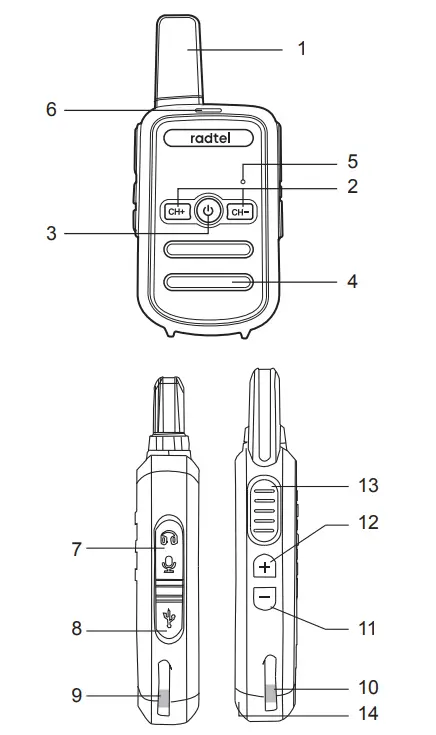 Radtel RT12 Rechargeable Walkie Talkies-1