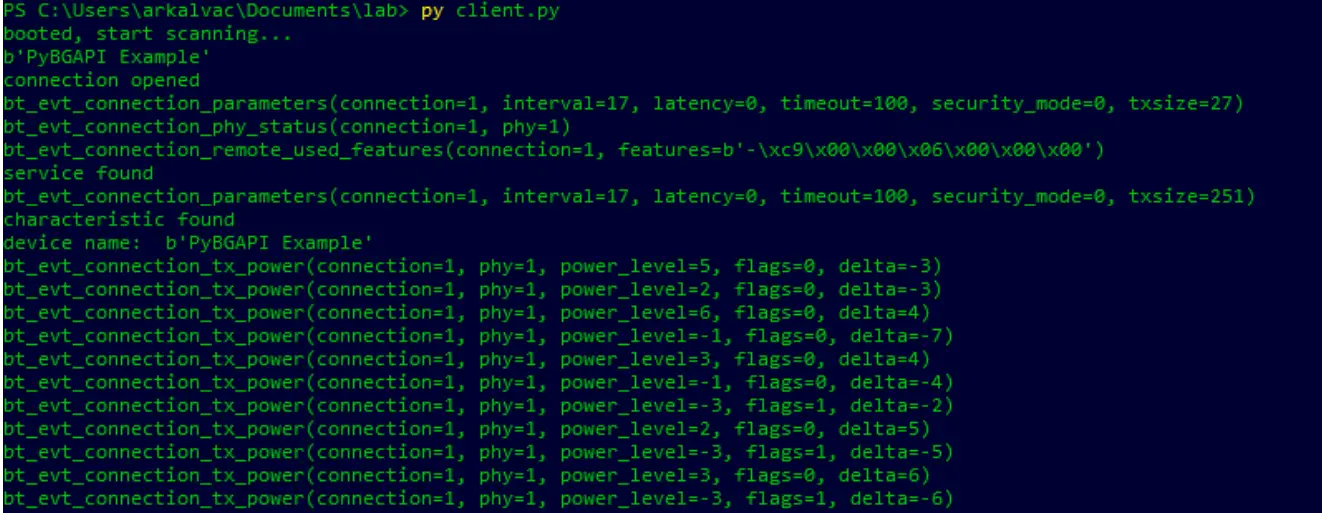 SILICON LABS 21Q2 Bluetooth Features Lab 16